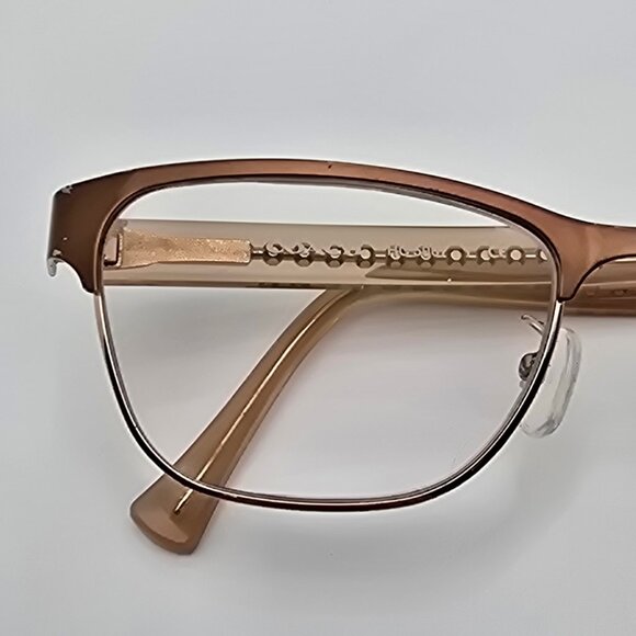 Coach HC5067 9234 Satin Brown Light Gold Crystal Brown Cat Eye Eyeglasses Frame - Picture 13 of 13